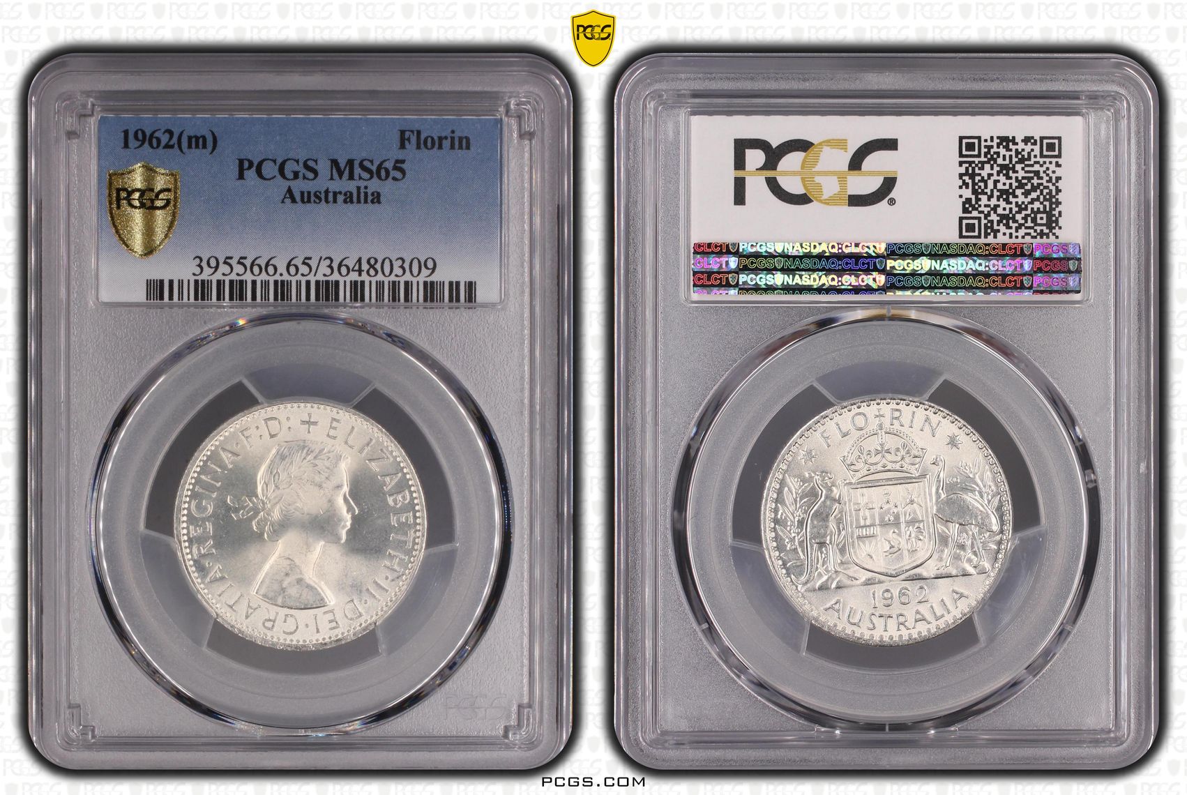 Florin, 1962(m), PCGS MS 65