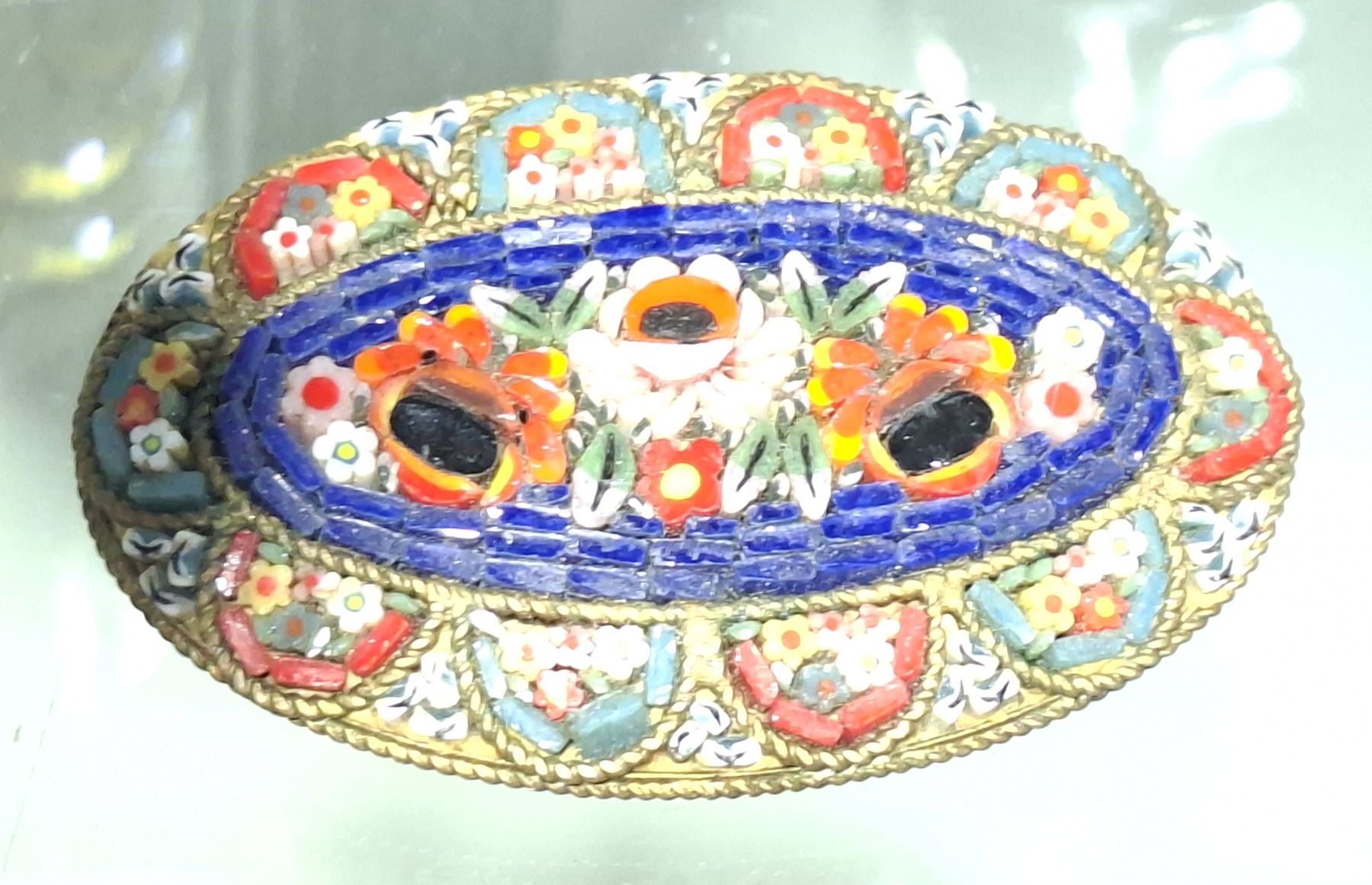 Oval Micro Mosaic Brooch