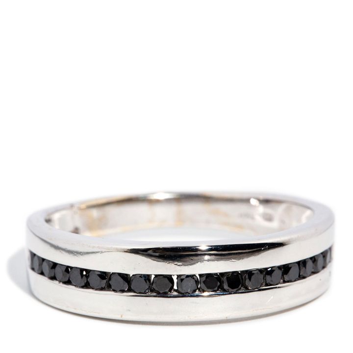 Black Diamond 9ct Gold Ring,