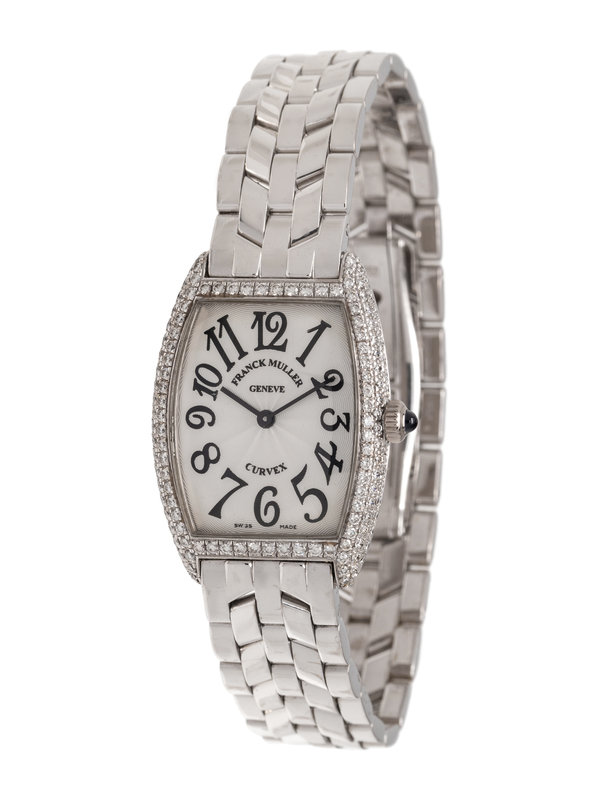 FRANCK MULLER, 18K WHITE GOLD AND DIAMOND REF. 1752 QZ 'SUNSET' WRISTWATCH