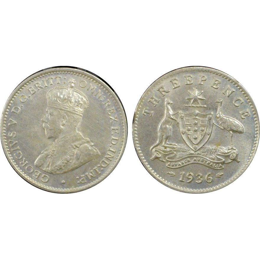 Threepence, 1936(m), PCGS MS 64
