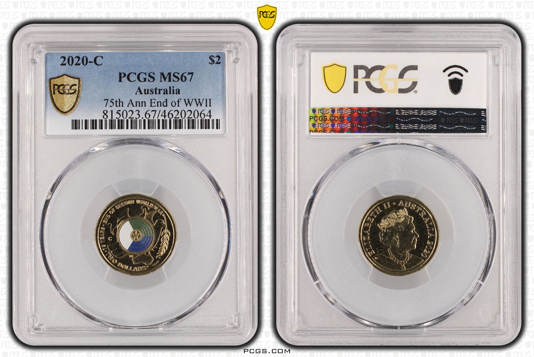 75th Ann End of WWII Colorized , Two Dollar, 2020-C, PCGS MS67