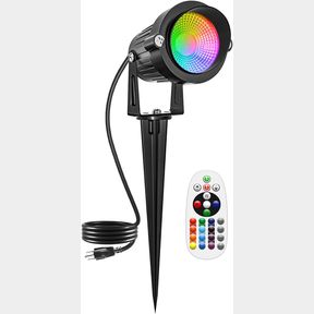 DOREIO HALLOWEEN RGBW OUTDOOR SPOTLIGHTS FOR YARD,10W COLOR CHANGING LANDSCAPE LIGHTS WITH REMOTE CONTROL 120V LED LANDSCAPE LIGHT
