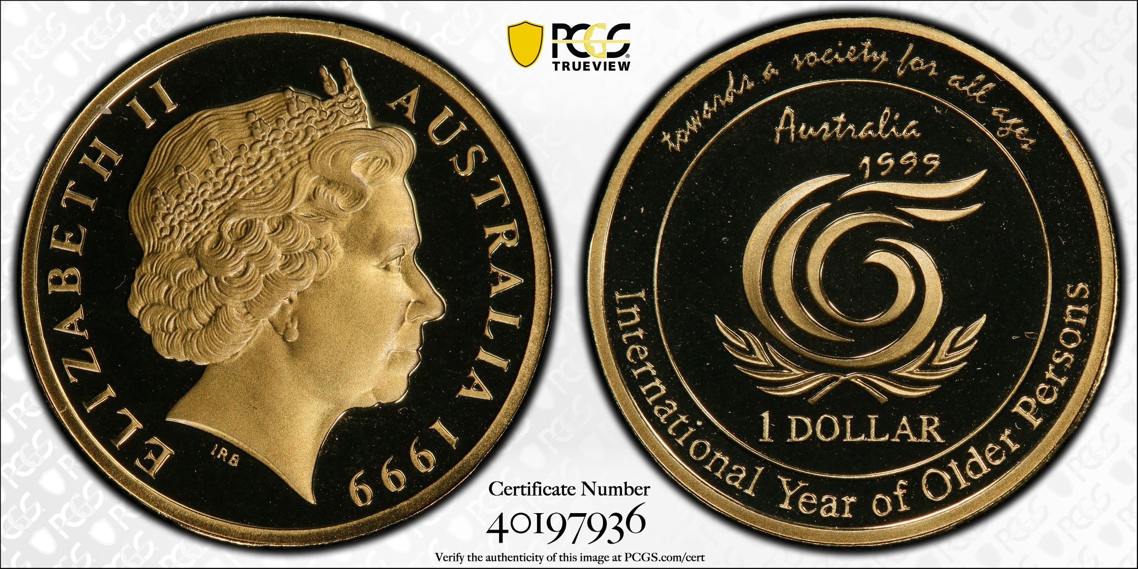 Older Persons, One Dollar, 1999, PCGS PR69DCAM