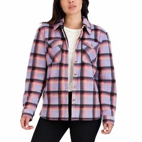 SAGE LADIES' PLUSH SHIRT JACKET SHACKET SOFT FLEECE PURPLE SZ SM