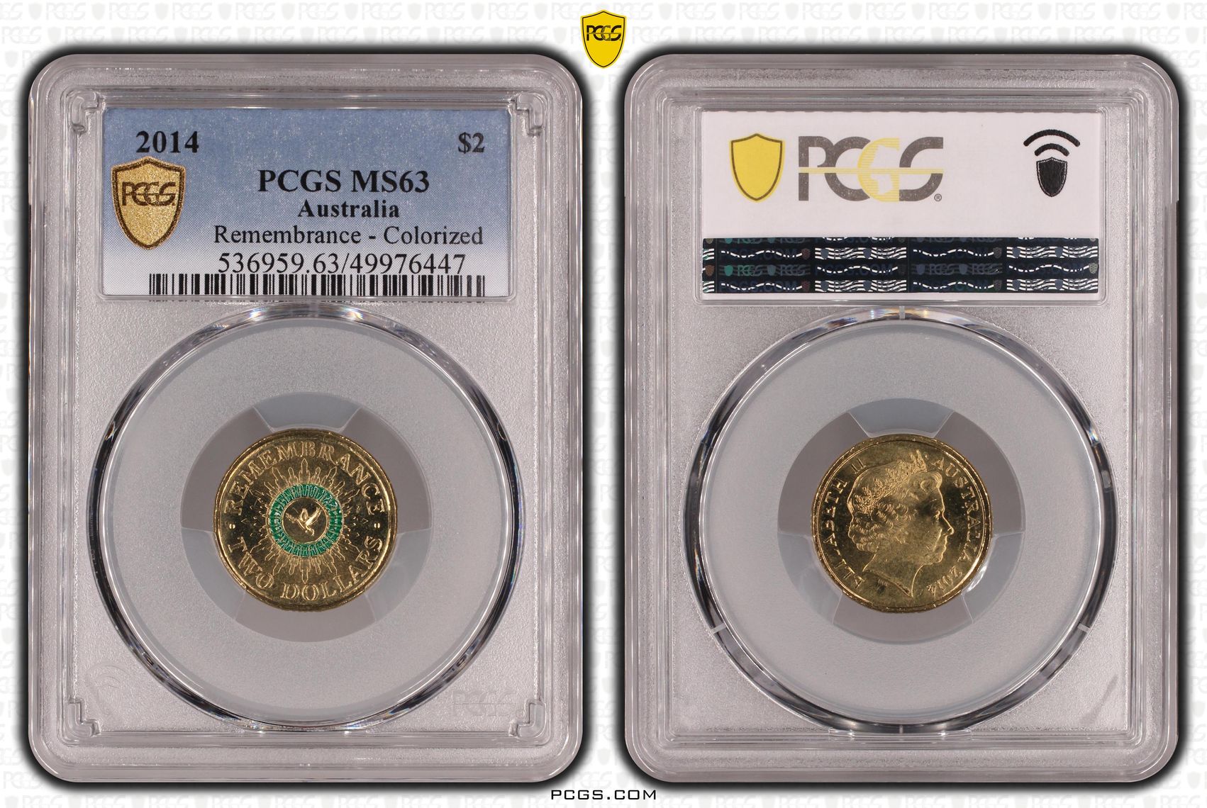 Remembrance - Colorized, Two Dollar, 2014, PCGS MS63