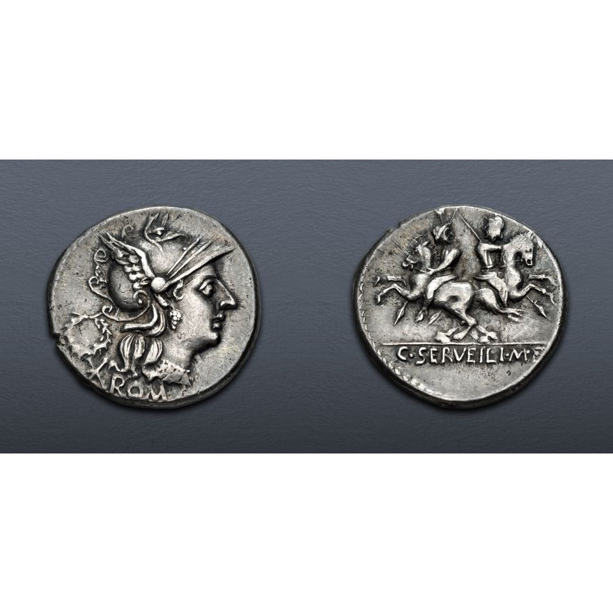 Servillus C. Servilius M.f. 136 BC. AR Denarius (19mm, 3.88 g, 5h). Rome mint ...