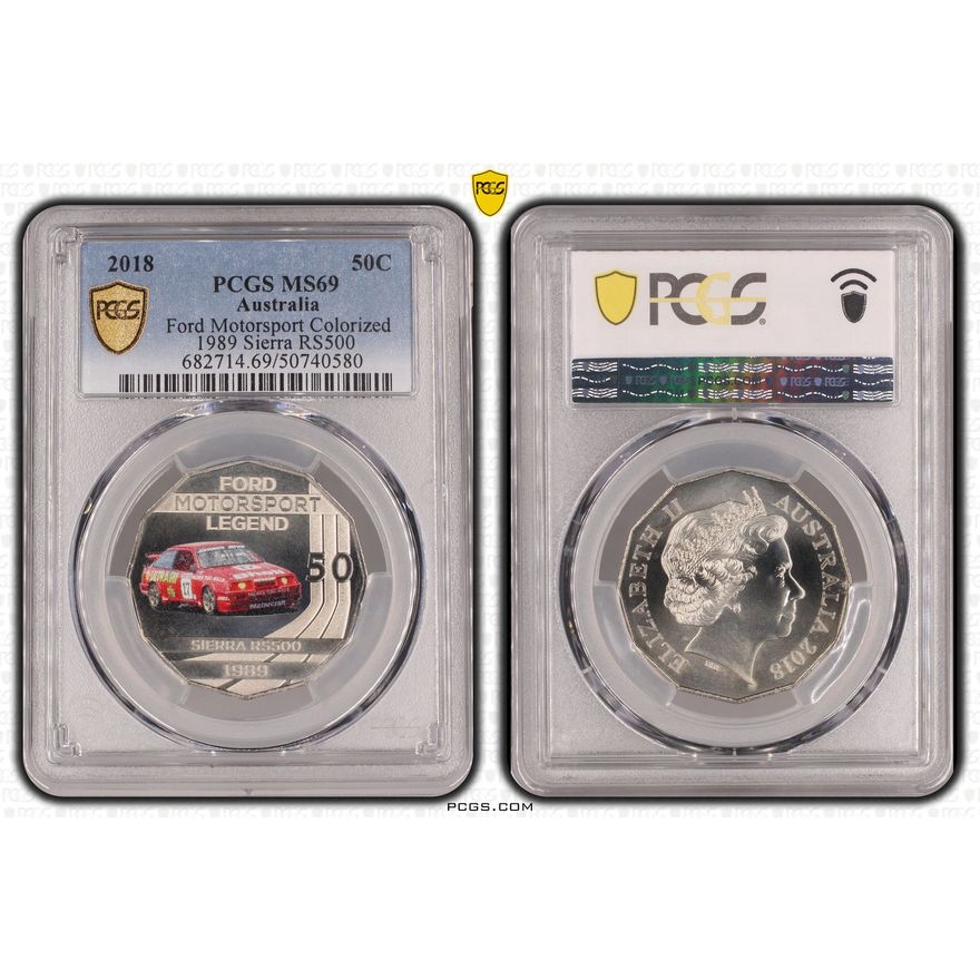 Ford Motorsport Colorized - 1989 Sierra RS500, Fifty Cent, 2018, PCGS MS69