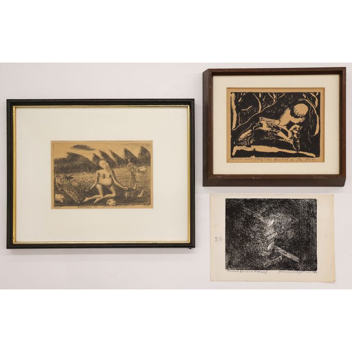 3pc James Washington Jr. Lithograph and Woodblock