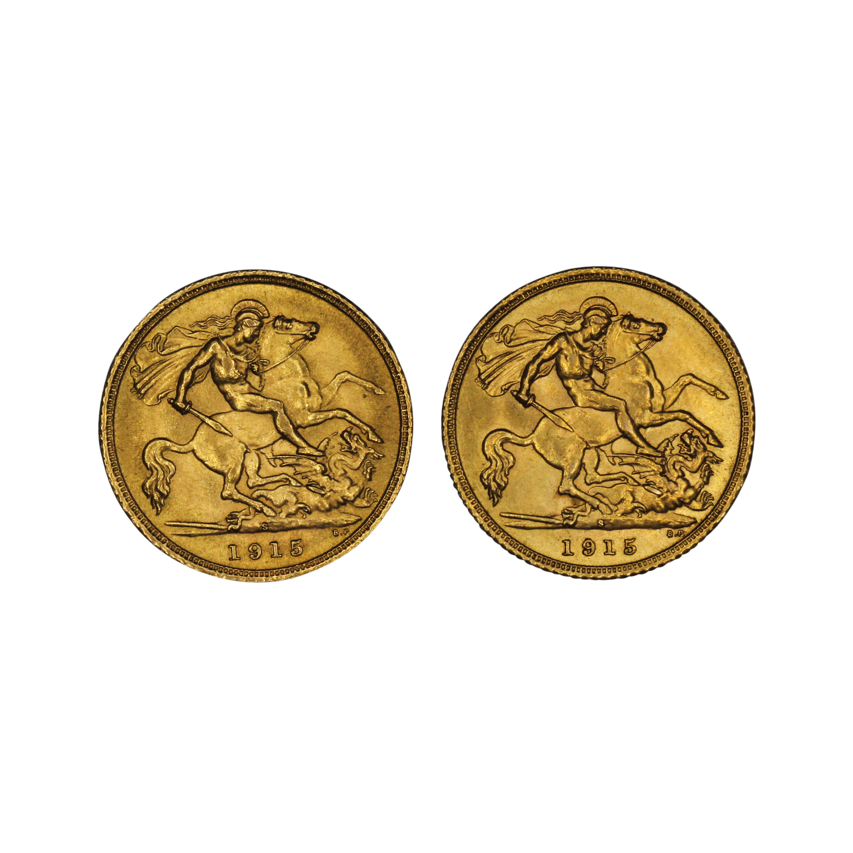1285. · Group, George V, Half Sovereign,  1915-S, UNC