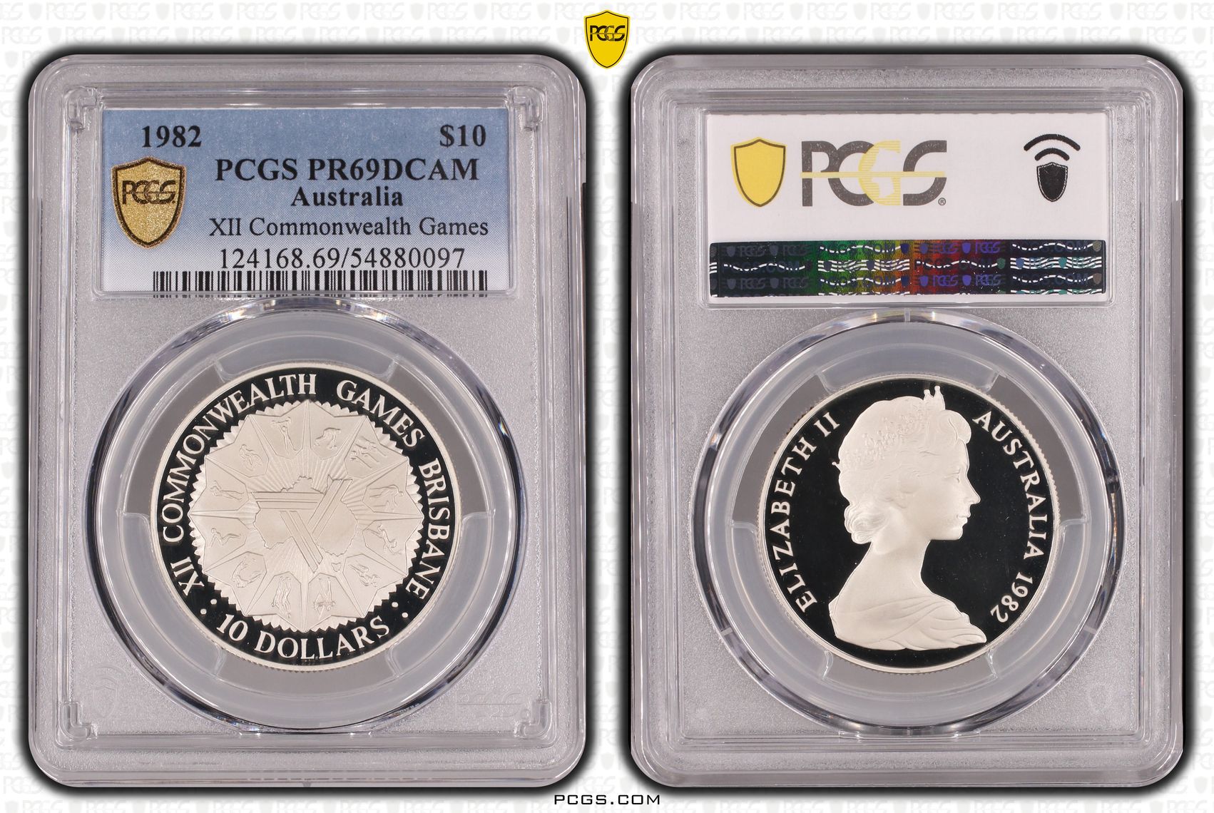 XII Commonwealth Games, Ten Dollar, 1982, PCGS PR69DCAM