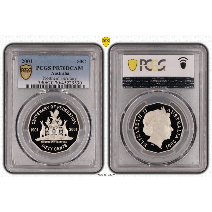 2001 Australia Fifty Cent, 50c Proof Northern Territory PCGS - PR70DCAM POP 32/0 -530
