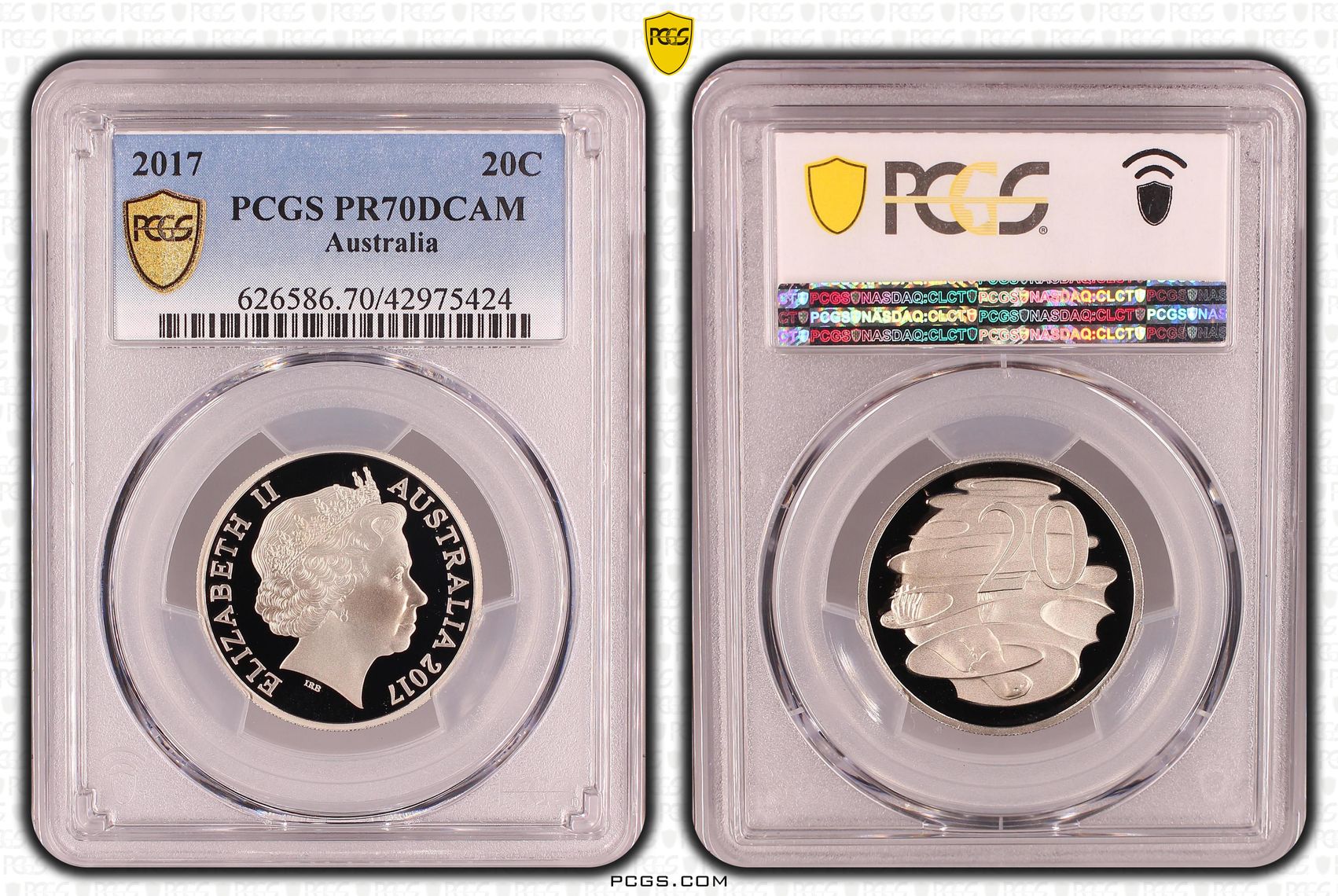 Twenty Cent, 2017, PCGS PR70DCAM