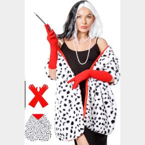 HALLOWEEN COAT WOMEN - 1920S SHAWL STOLE WITH GLOVES AND HOLDER FOR HALLOWEEN COSPLAY PARTY