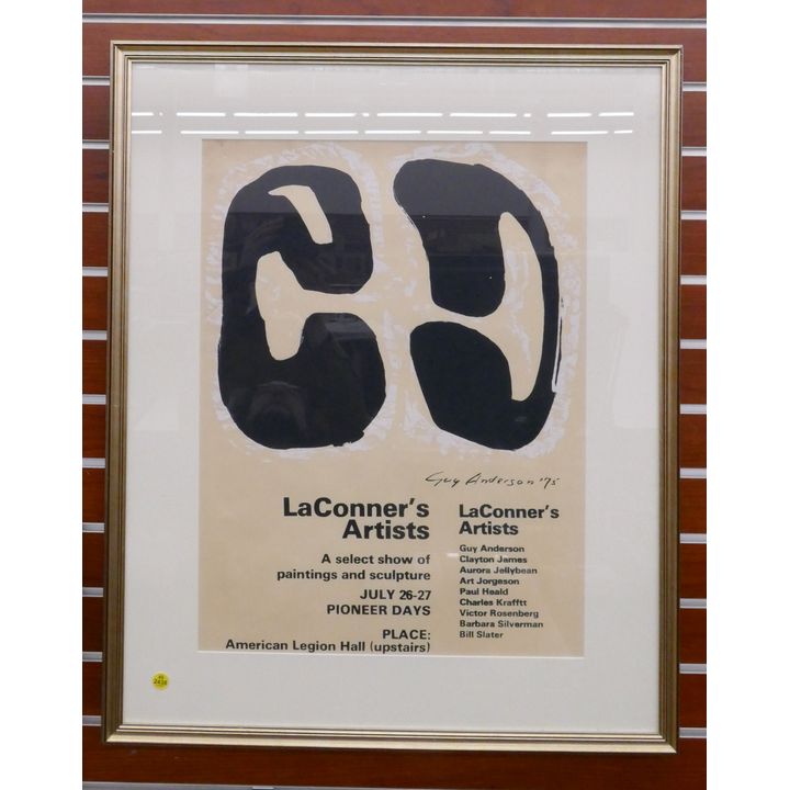 Guy Anderson La Conner's Artists Framed Exhibition Lithograph- 32x26''