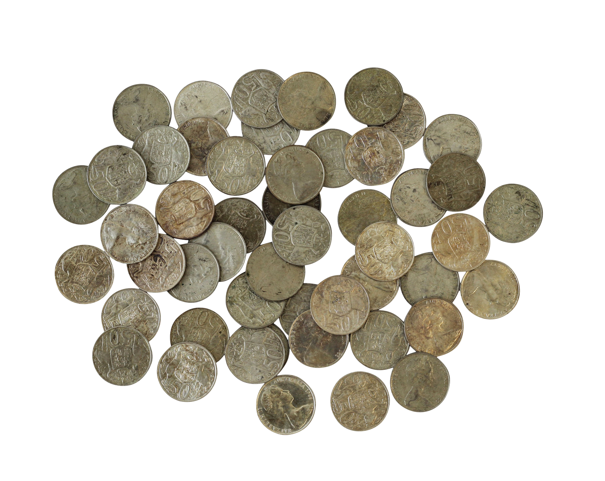 Elizabeth II, Fifty Cents, 1966, VF - UNC