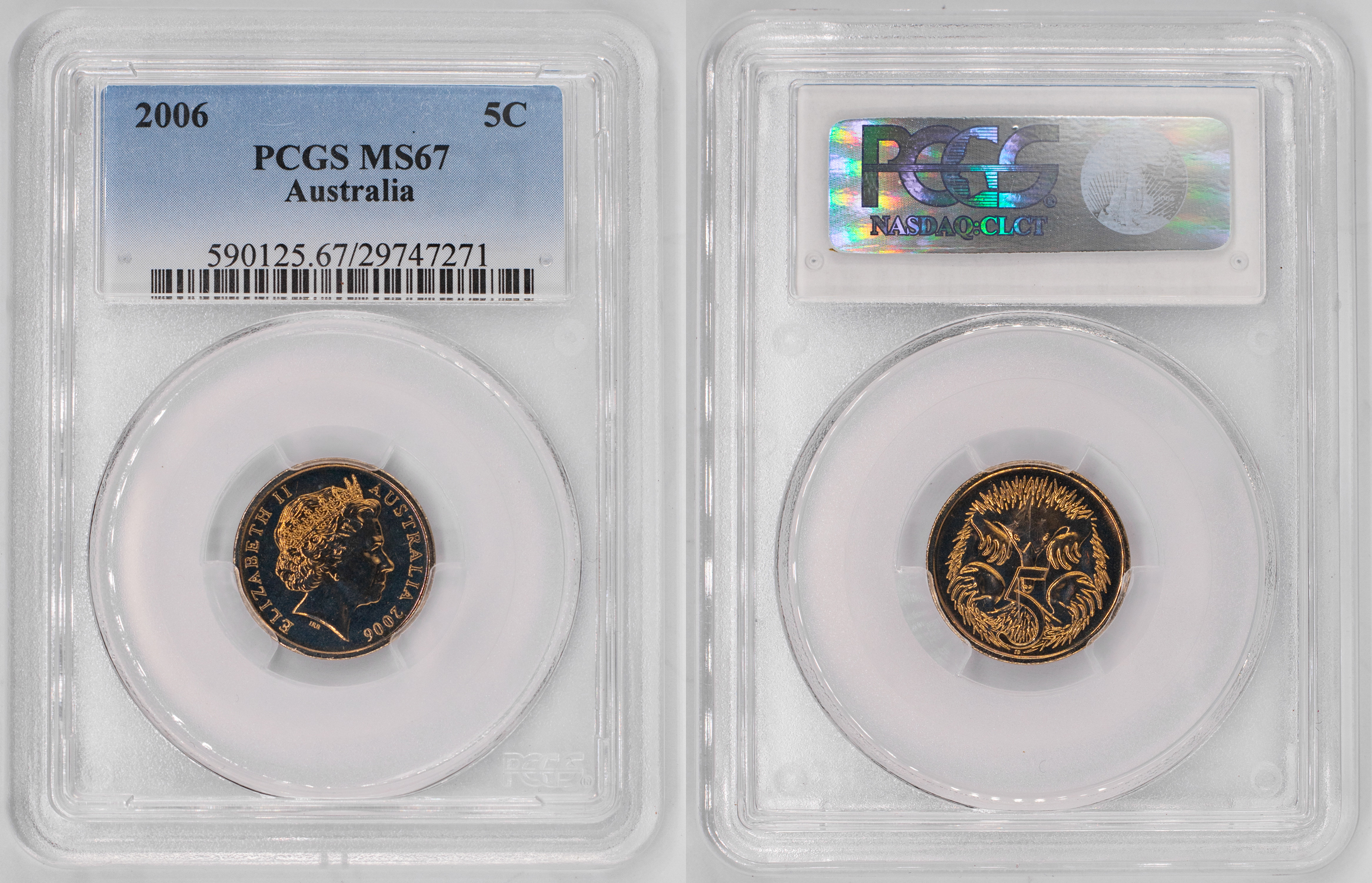 Elizabeth II, Five Cent, 2006, PCGS MS67