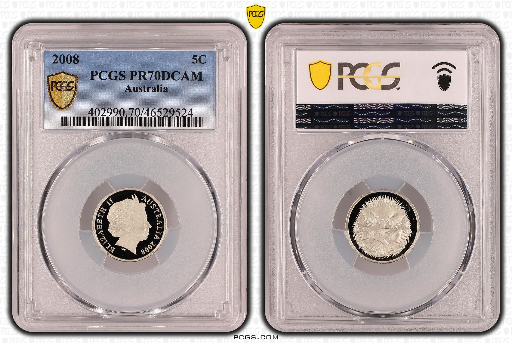 Elizabeth II, Five Cent, 2008, PCGS PR70DCAM