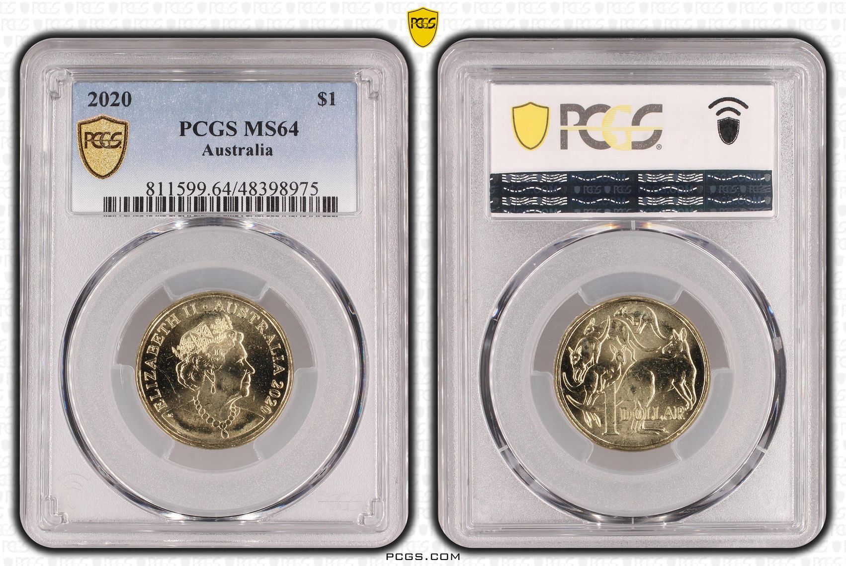 448 · Elizabeth II,  , One Dollar, 2020, PCGS MS64