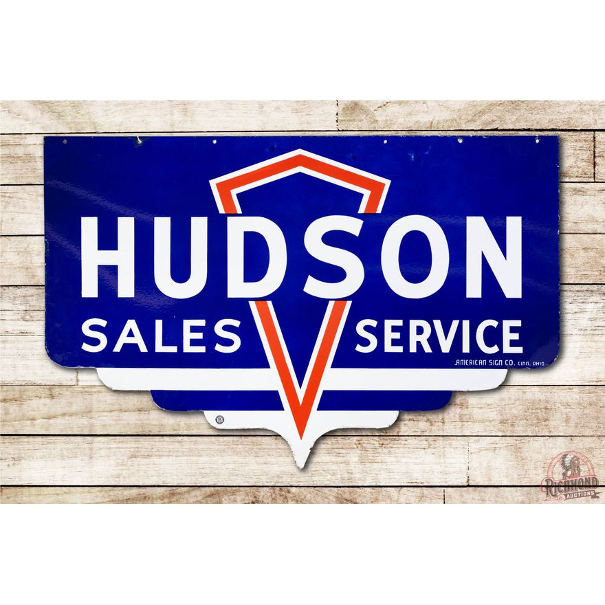 Hudson Sales Service Double Sided Porcelain Sign TAC 9+