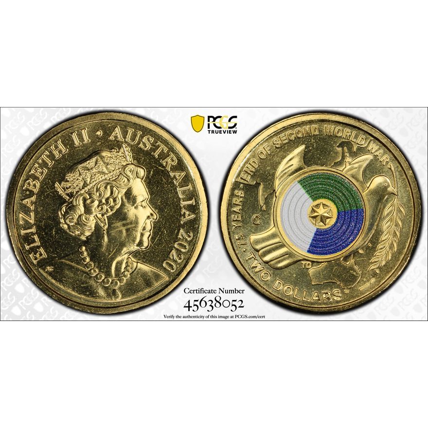 75th Ann End of WWII Colorized , Two Dollar, 2020-C, PCGS MS67