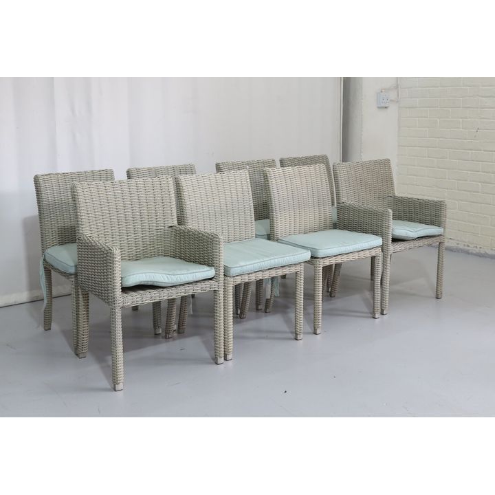SET OF 8 ALL WEATHER PATIO CHAIRS