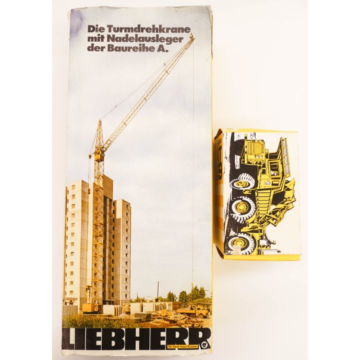 2pc Liebherr Crane & Dumptruck Toys in Boxes