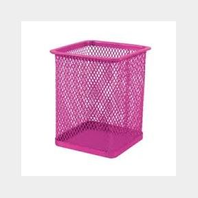 Wire Mesh Metal Pen Holder Pink - Square | 51734/13481 SN B3 (S1)