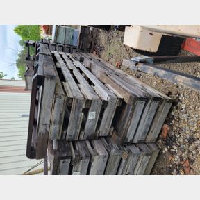 Stack of Seven+Four approx. 10' and 3' narrow pallets