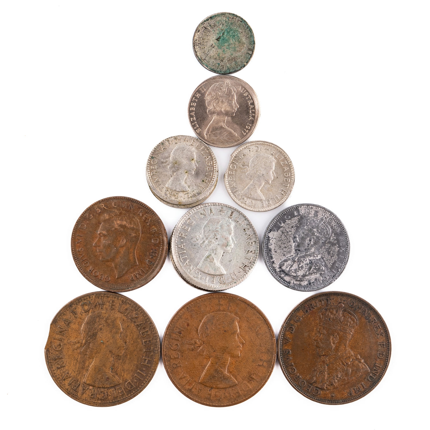 George V - Elizabeth II, Halfpenny - Shilling, 1928 - 1977, Good - UNC