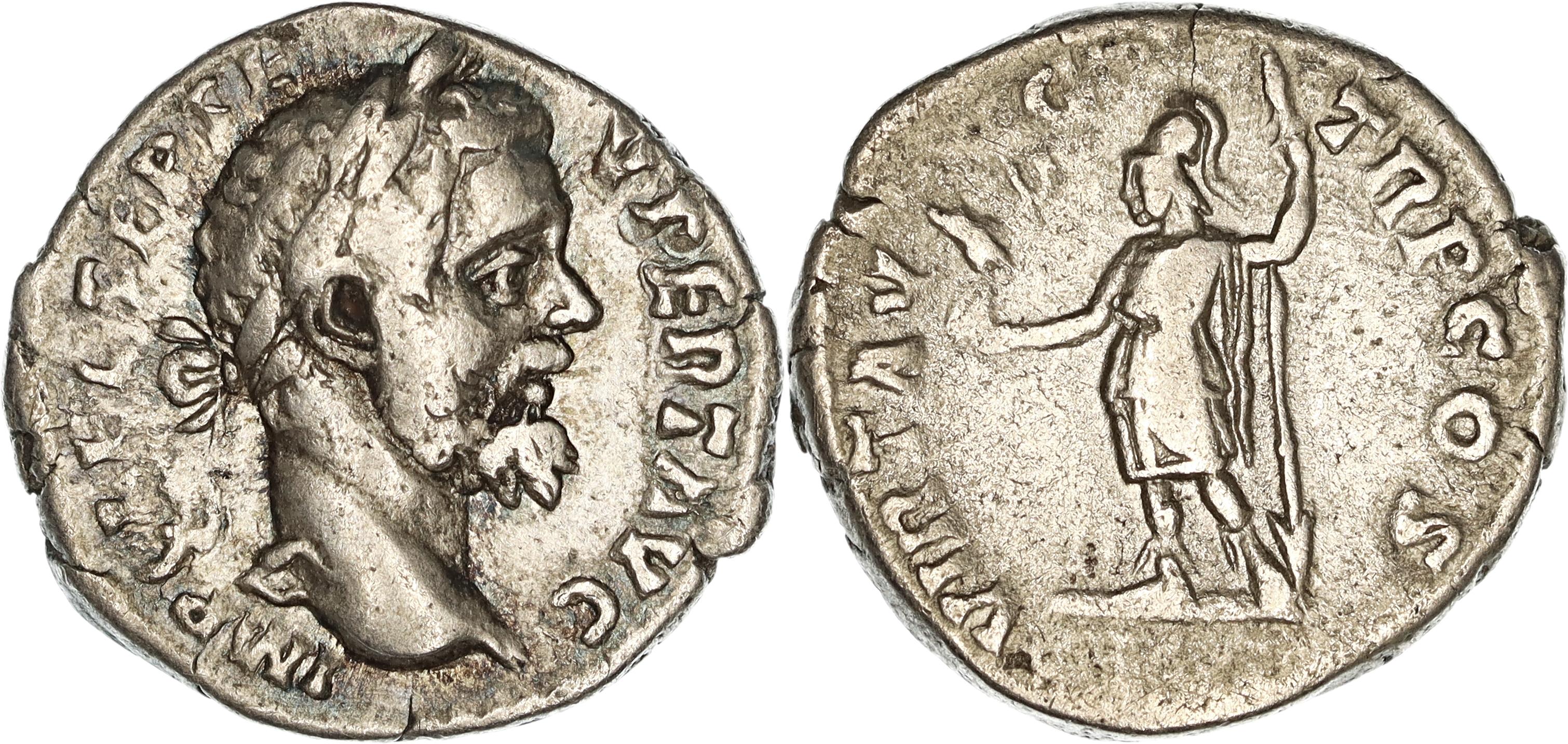 Roman Empire, Septimius Severus, Silver Denarius, 194 AD, gF-nVF