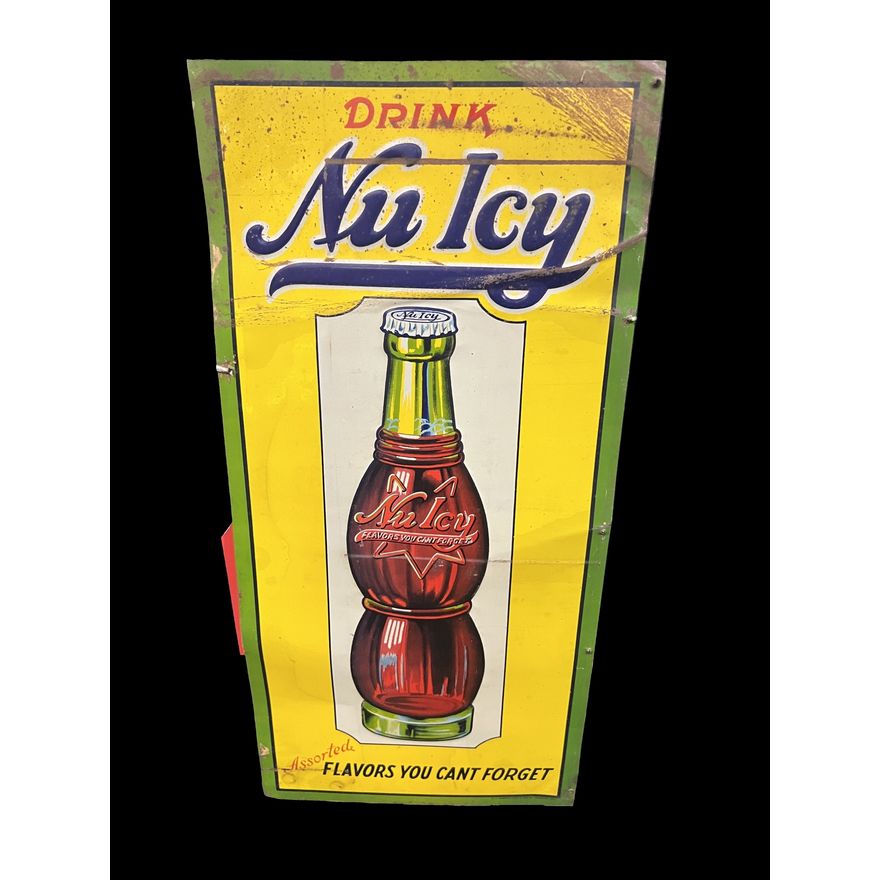 Drink Nu Icy Flavors You Can't Forget Tin Metal Soda Sign
