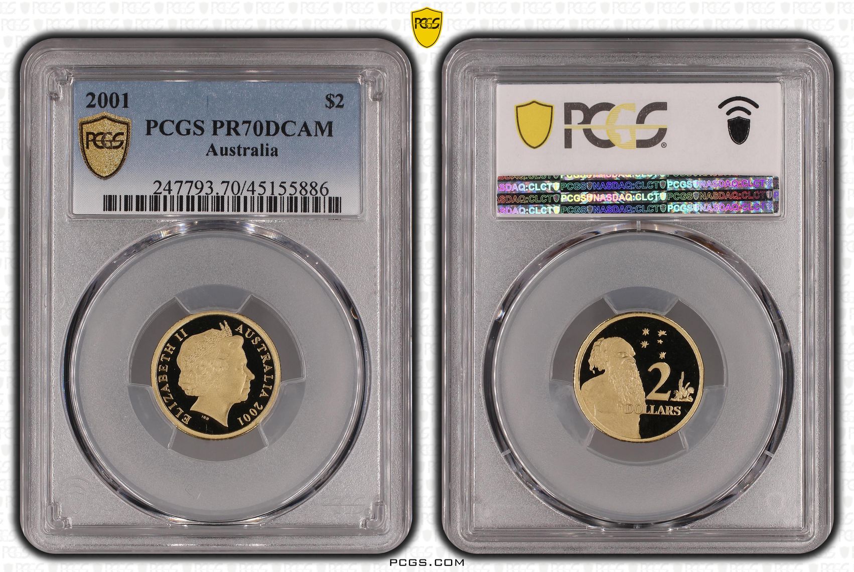 2001 Australia Two Dollar, $2 PCGS - PR70DCAM POP 23/0 -886