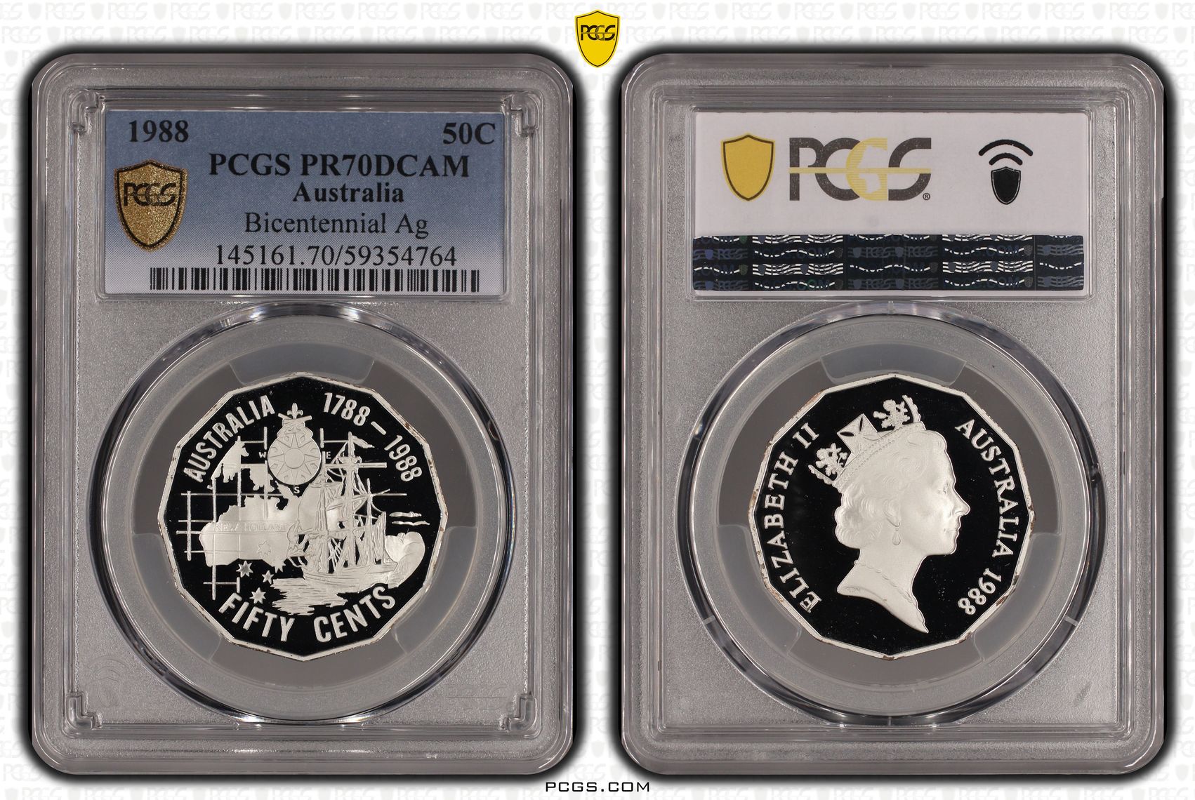 Bicentennial Silver, Fifty Cents, 1988, PCGS PR70DCAM