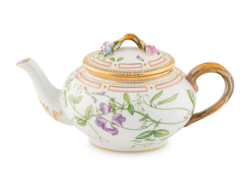 A Royal Copenhagen Flora Danica Porcelain Tea Pot