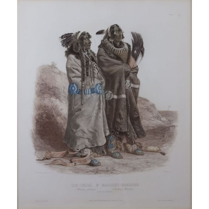 Karl Bodmer (1809-1893), Sih-Chida and Mahchsi-Karehde (Mandan Indians)