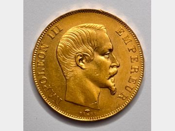 1857 FRENCH NAPOLEON III GOLD 50 FRANC