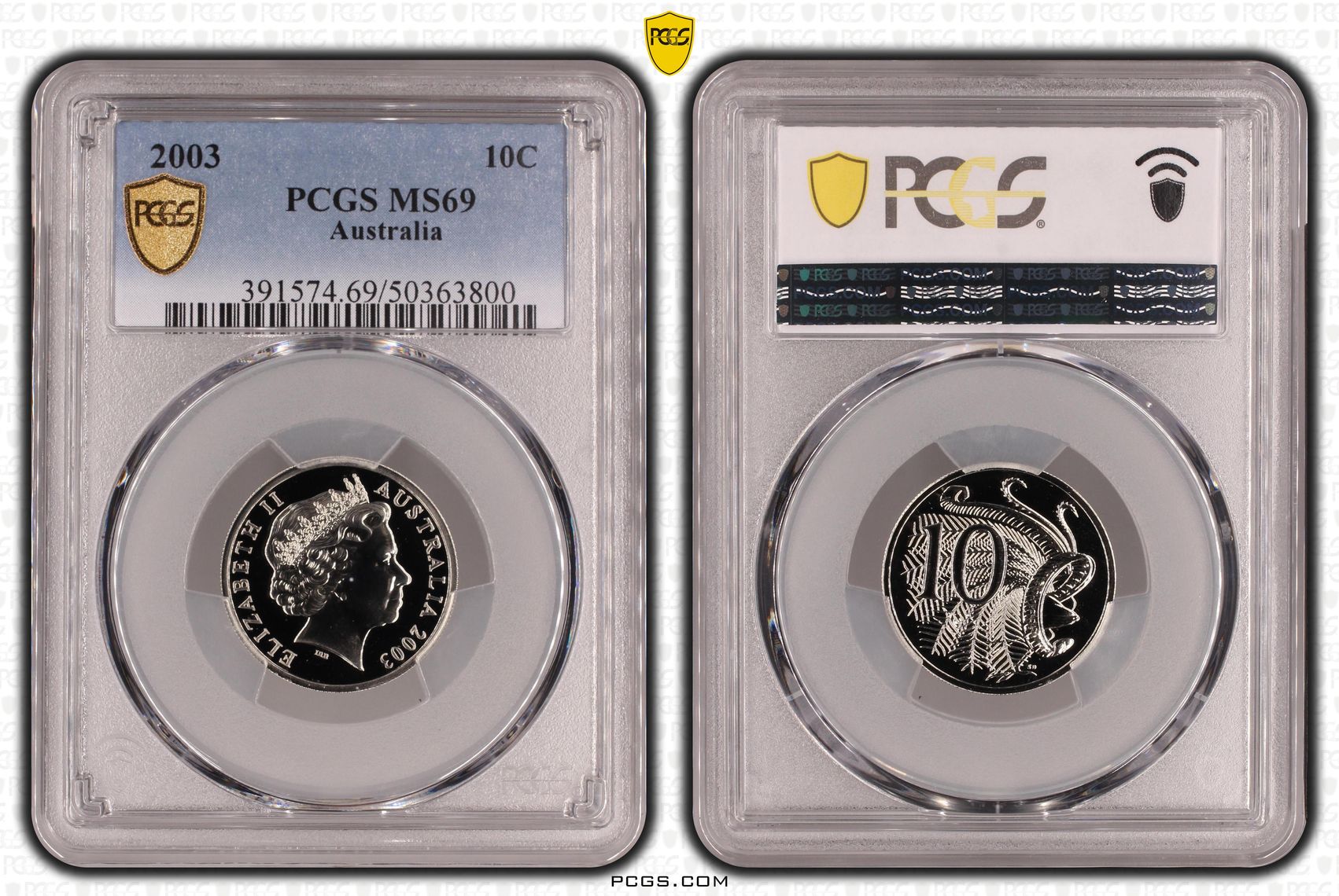 Ten Cent, 2003, PCGS MS69