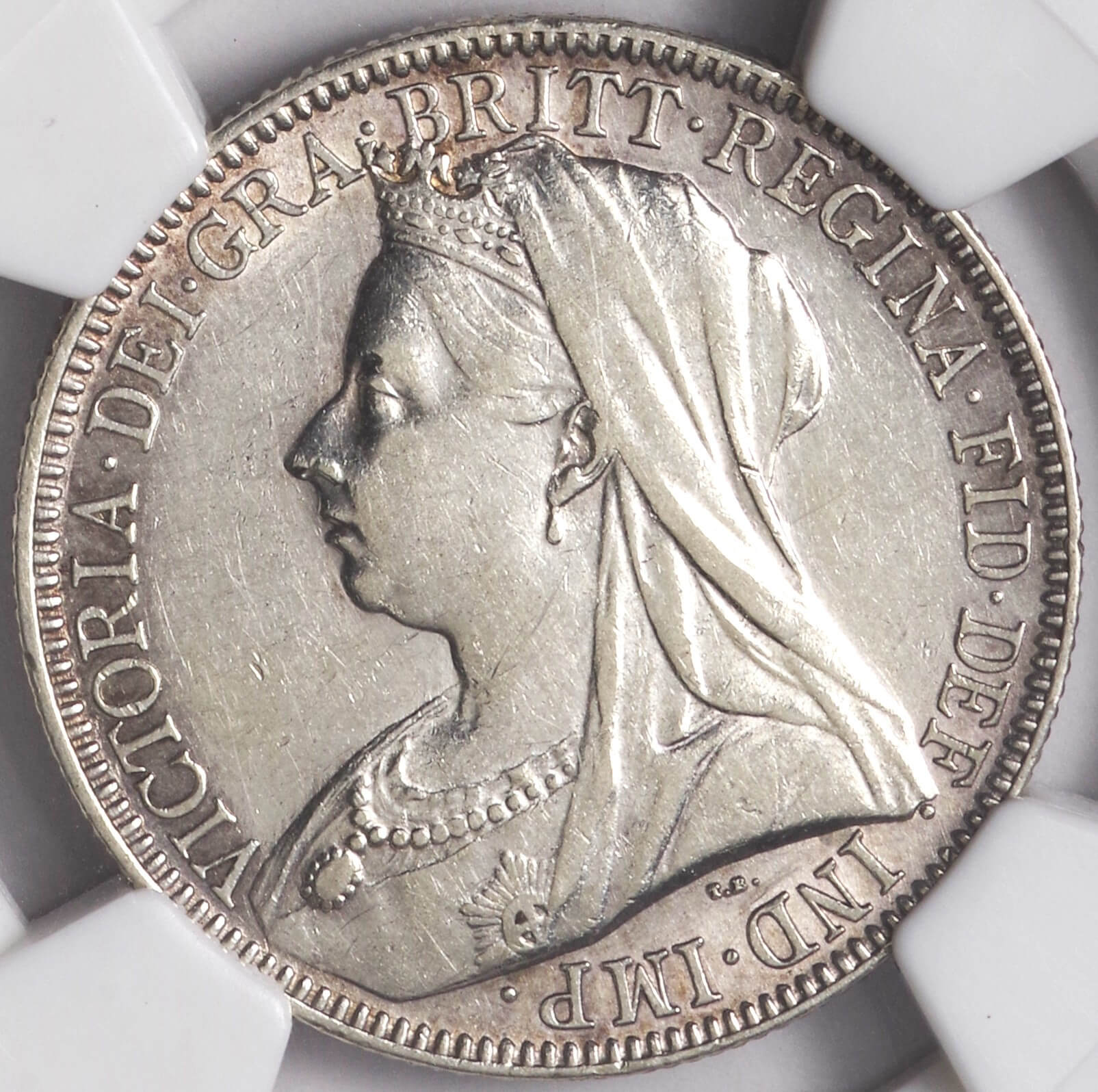 1897年英国1シリング銀貨。-