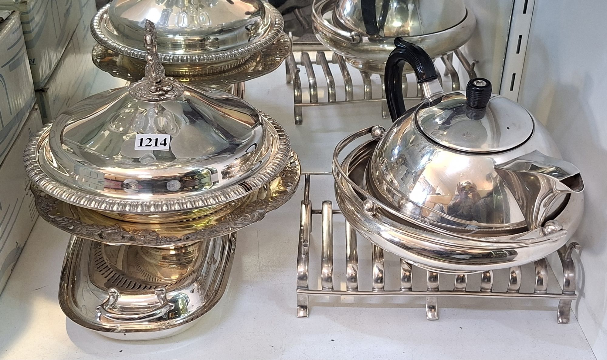 Silverplated Tureen And Modern Style Teapot