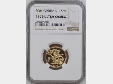 2004 ELIZABETH PROOF GOLD SOVEREIGN PF69 UCAM