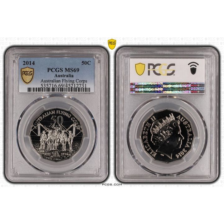 2014 Australia Fifty Cent, 50c Australian Flying Corps PCGS - MS69 -731