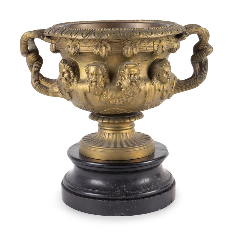 A Grand Tour Bronze Warwick Vase after the Antique
Height 8 3/4 inches including base.