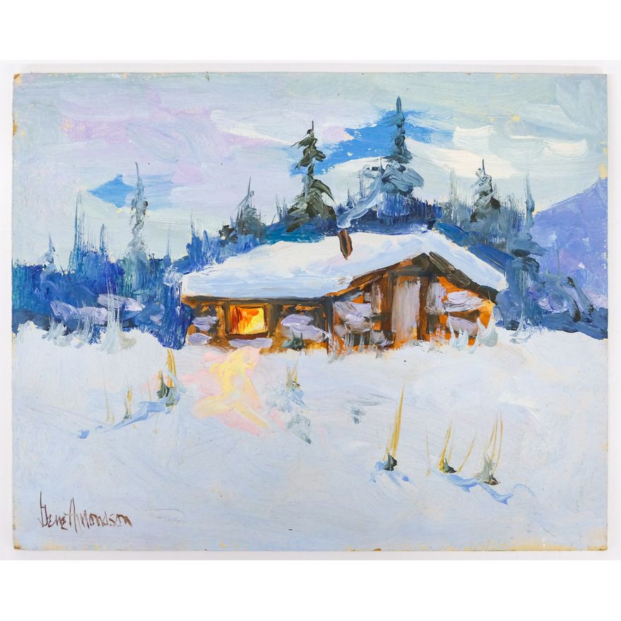 Gene Amondson ''Warmer Inside'' Oil on Masonite 8''x10''