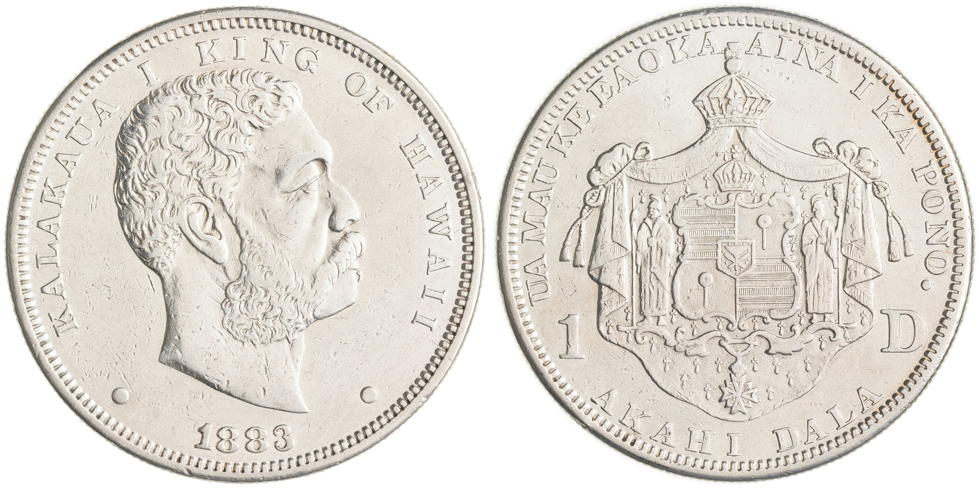 United States, Kalakaua I, Hawaii, One Dollar, 1883, gVF