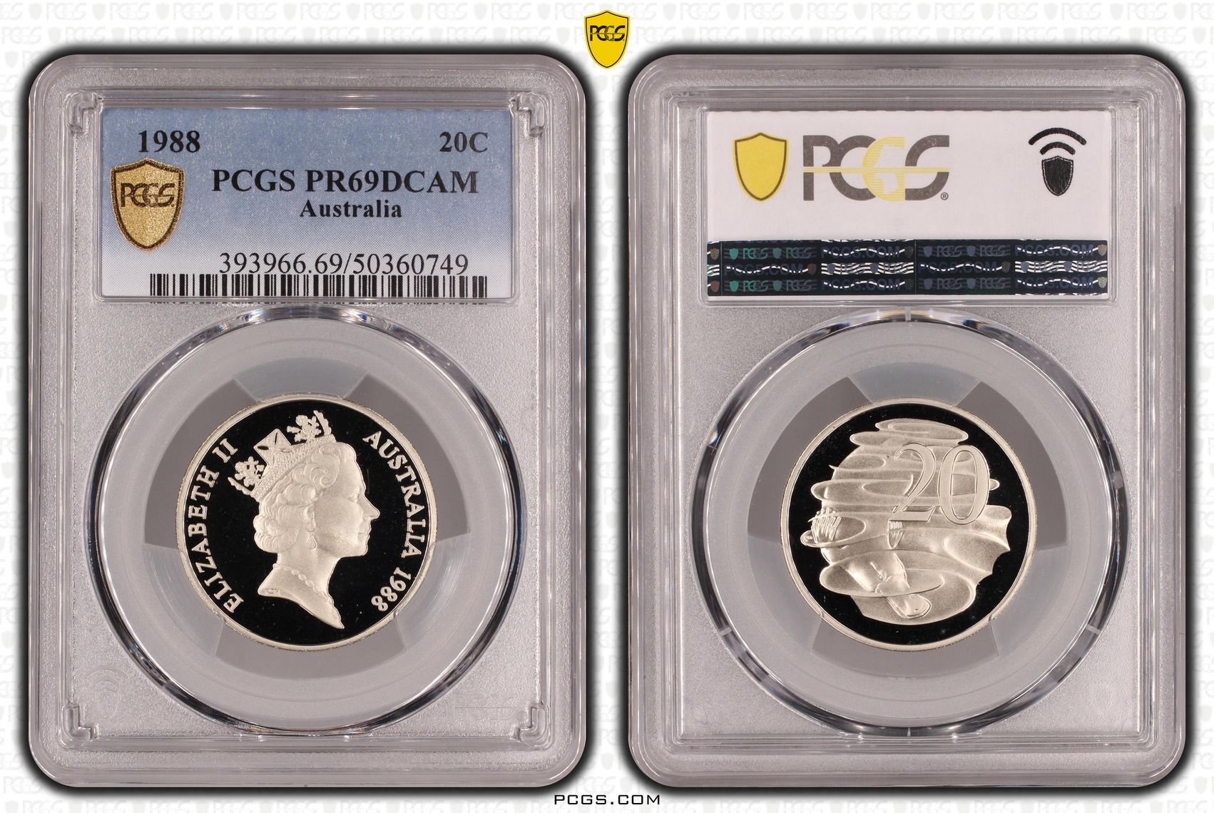 Twenty Cent, 1988, PCGS PR69DCAM