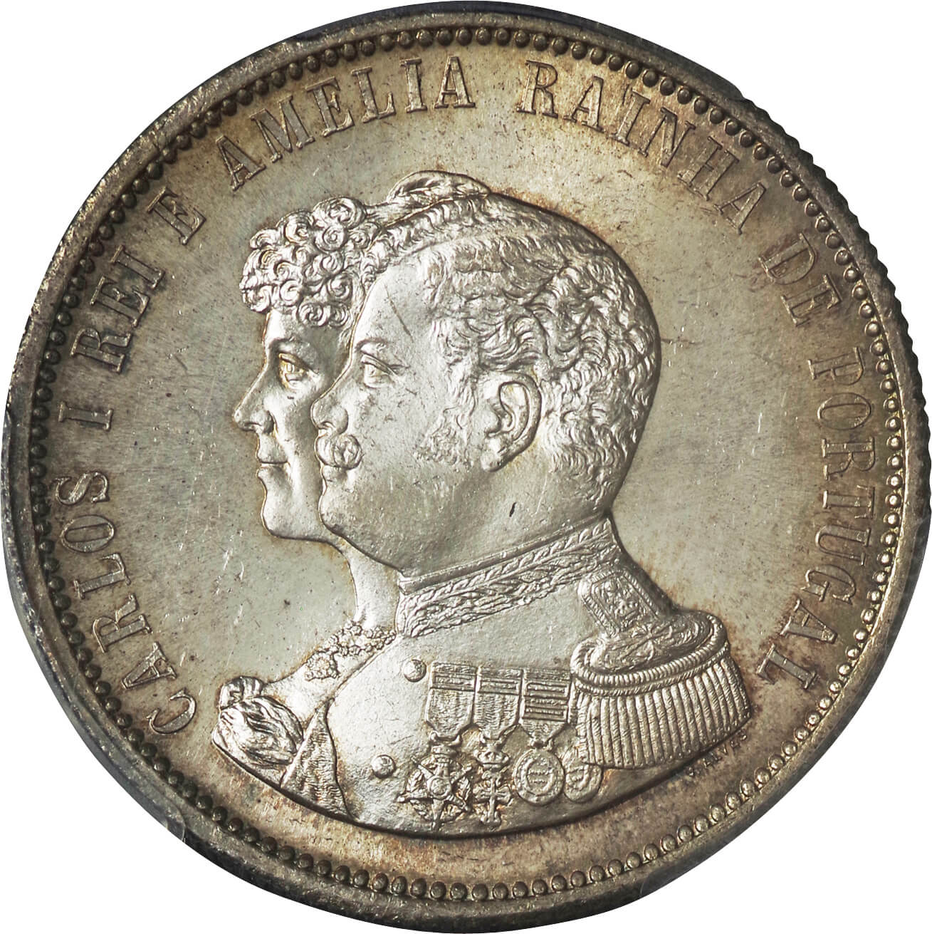 4622円 ポルトガル-Portugal. 1898. PCGS MS64. 未使用. UNC. Silver. 1000レイス(Reis).  インド航路発見400周年記念 1000レイス銀貨 1898年 ... | Taisei Auction