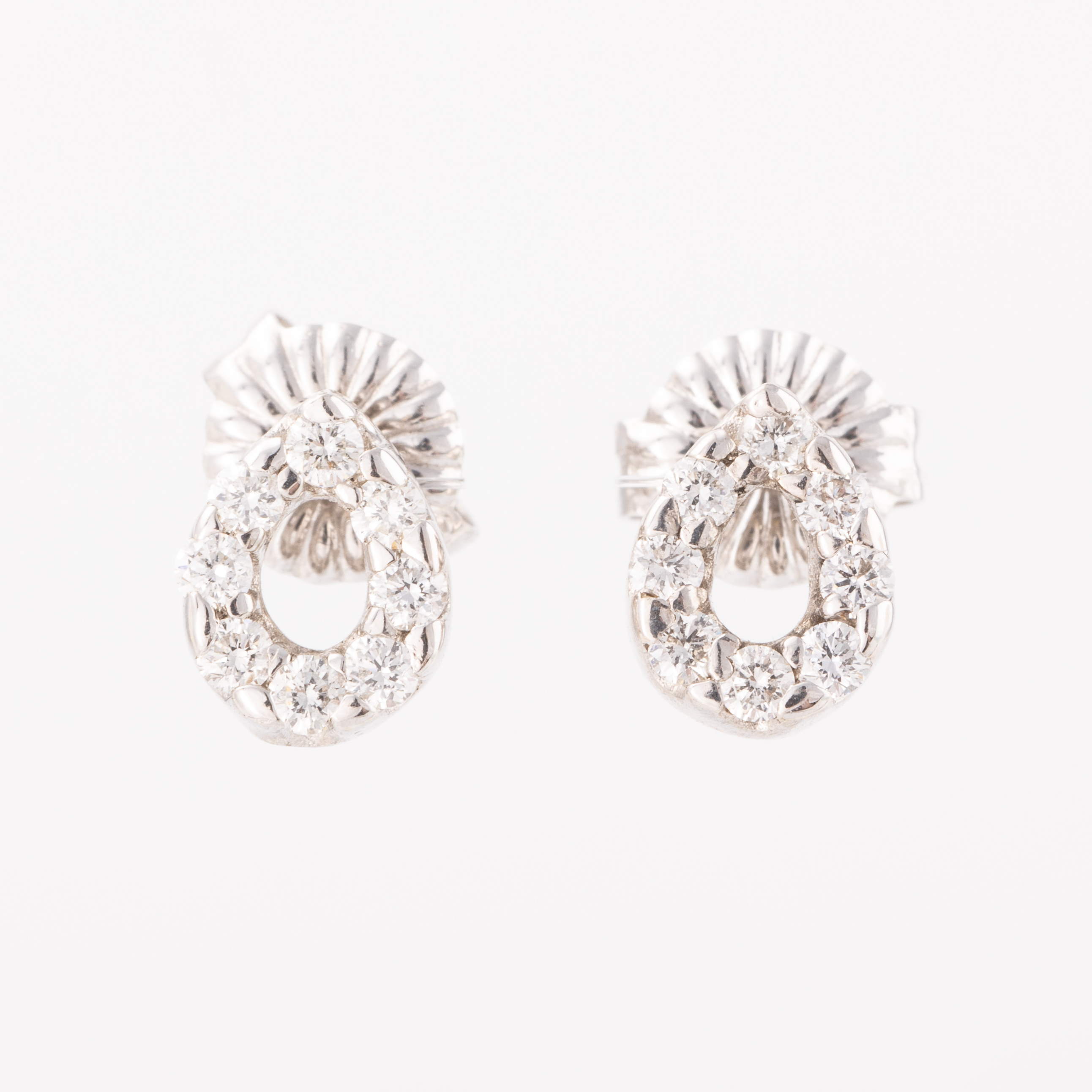 Diamond Teardrop Stud Earrings 18ct Gold