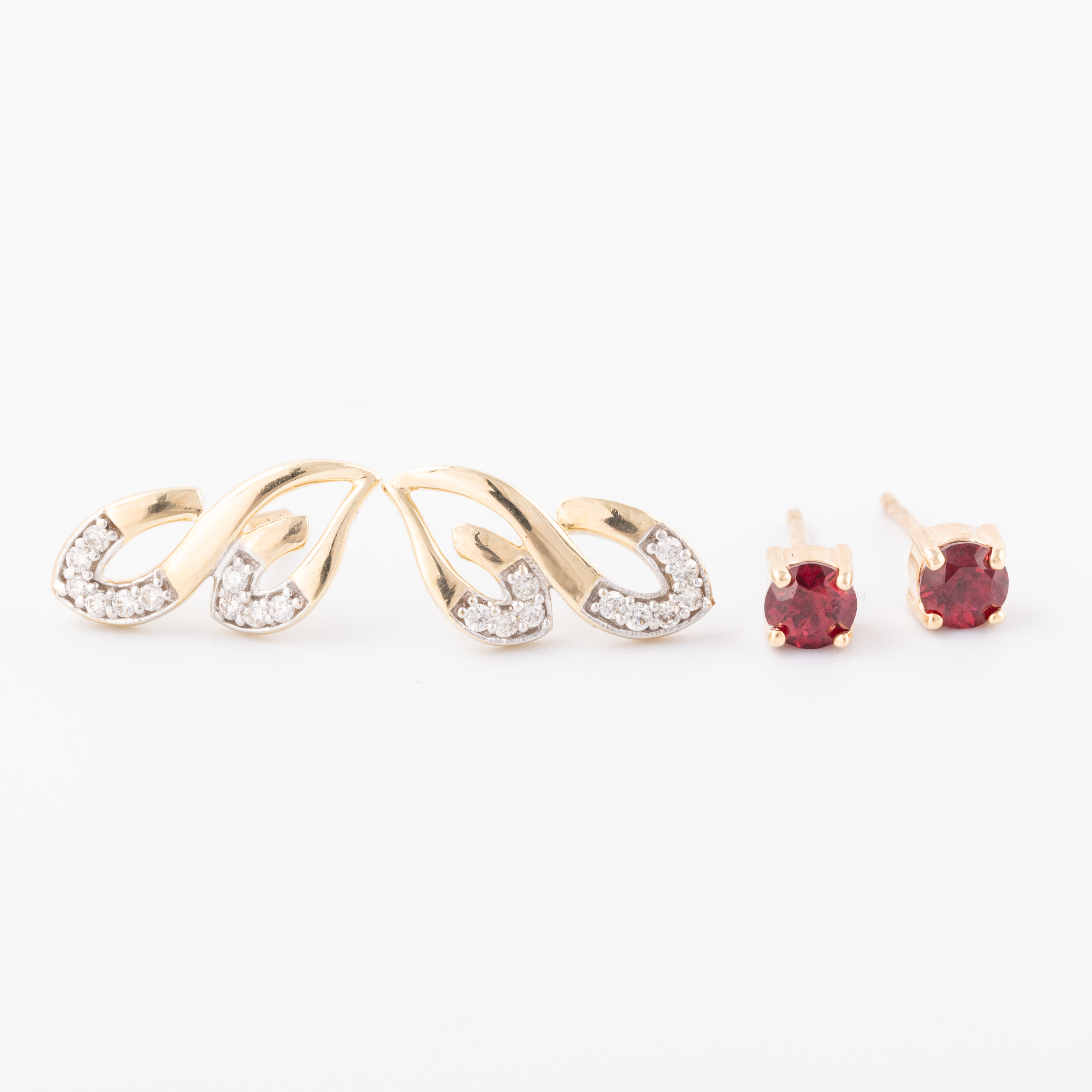 Two Pairs of Gold Earrings