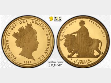 2019 'UNA AND THE LION' PROOF GOLD 2 POUNDS PF69 DCAM